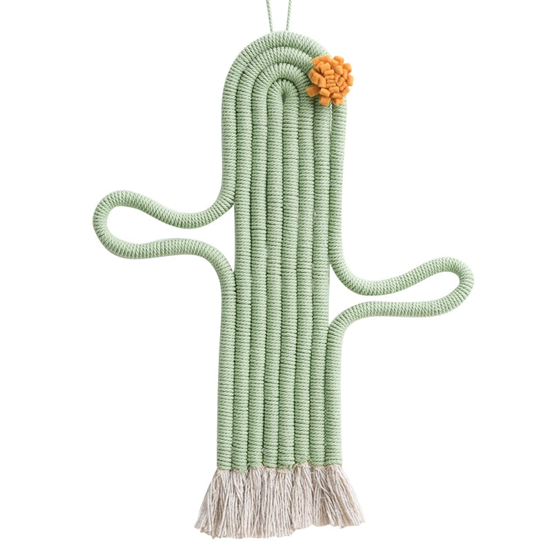 Kaktus-Hängedekorationen, handgefertigt, Makramee, Webpflanzen, Mädchen, Jungen, Kinderzimmer, Dekoration, Zuhause, Kindergarten, Party, Urlaub, Wanddekoration