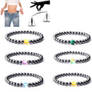 Pulsera de terapia magnética para pérdida de peso, pulsera de hematita con cuentas de 6mm para el cuidado de la salud, pulsera de piedra lunar Natural, pulsera de joyería