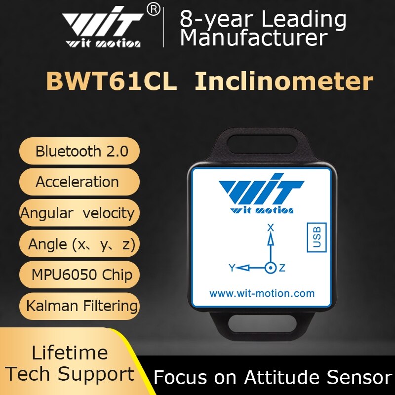 BWT61CL High-Precision Bluetooth Accelerometer+Gyroscope+Angle(XYZ, 100HZ), 6-Axis MPU6050 AHRS Inclinometer, Support PC/Android