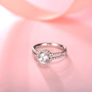 LMNZB mit Anmeldeinformationen 100% tibetische Silberringe Hochzeitsschmuck für Frauen 2 Karat Labordiamant Verlobungsgeschenk Großhandel