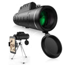 Telescopio Monocular con Zoom de 40X60, telescopio de bolsillo de visión nocturna clara y débil con soporte para teléfono inteligente para binoculares de alcance de Camping