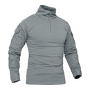 Camiseta de manga larga de combate militar MAGCOMSEN para hombre, camiseta táctica militar de caza con cremallera 1/4, camisetas de aventura para senderismo al aire libre