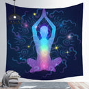 Estatua de Buda indio meditación 7 Chakra tapiz colgante de pared Mandala tapices tela de pared alfombra de Yoga psicodélica decoración Bohemia