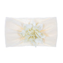 Nishine Weiches Stretch-Satin-Rosen-Blumen-Baby-Stirnband, Neugeborene, Knoten, breite Nylon-Kopftücher, Turban, Mädchen, Kopfbedeckung, Kinder-Foto-Requisiten