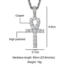 D&amp;Z Weißgold Ankh Anhänger Iced Out CZ Steine ​​Herren Micro Gepflastert AAA CZ Hip Hop Gold Silber Farbe Charm Ketten Schmuck Geschenk