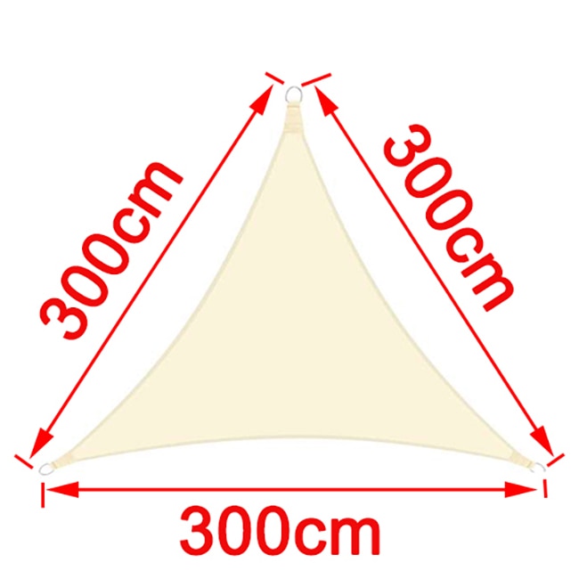 Vela de sombra de poliéster impermeable 300D beige, triángulo, rectángulo, toldo cuadrado para jardín al aire libre, playa, terraza, toldo de piscina