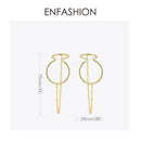 ENFASHION Curve Line Ear Cuff Ohrclips für Frauen Goldfarbe Big Earcuff Ohrringe ohne Piercing Schmuck Kolczyki E1124