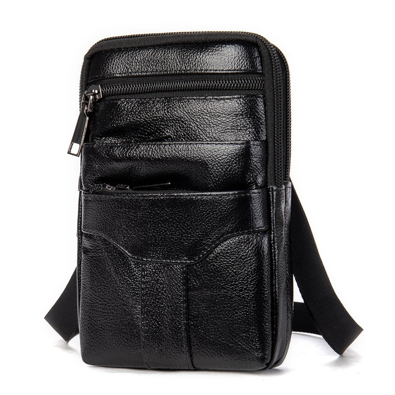 Bolso pequeño WESTAL para hombre, bolso con solapa de cuero genuino para teléfono, bolsos de hombro para hombre, bolsos cruzados de cuero para hombre sobre el hombro