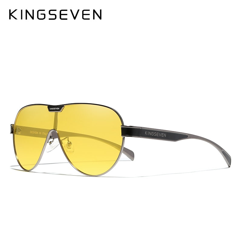 KINGSEVEN Neue übergroße Sonnenbrille Männer und Frauen polarisierte Spiegelglasbrille UV-Schutz Herrenbrille Edelstahl N7762