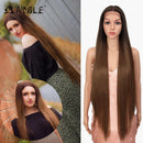 Edle Cosplay-Perücken für schwarze Frauen, gerade, synthetische Spitze, 38-Zoll-Ombre-Blonde-Spitze-Perücke, Cosplay, blonde, synthetische Spitze-Perücke