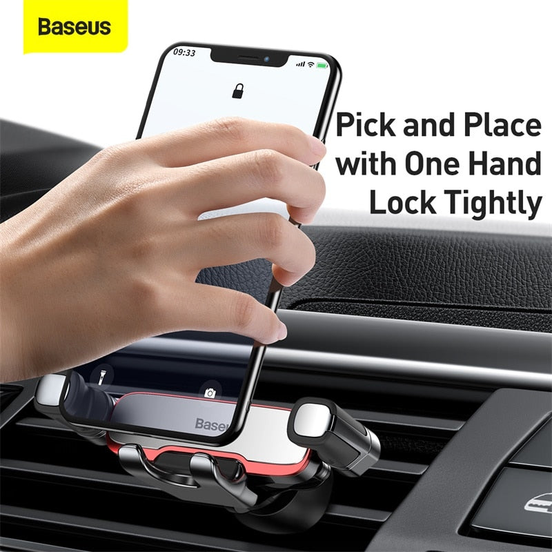 Baseus Gravity Car Holder For Phone in Car Air Vent Mount Holder Stand for iPhone 12 Air Vent Mount Cell Phone Support