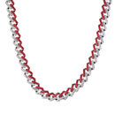 Hip Hop Iced Out Miami Zircon 15MM Bling Cuban Full Pave Strass Herren Halskette Silber Farbe Halsketten für Herren Schmuck