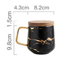 Luxus-Kaffeetassen aus nordischer Marmorkeramik, kondensierte Kaffeetassen, Café, Tee, Frühstück, Milchtassen, Untertassenanzug mit Tellerlöffel-Set