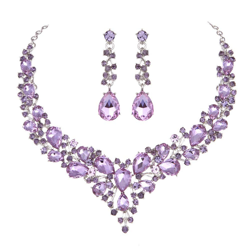 Zarte Frauen Österreichische Kristall Schmuck Sets 16 Farben Für Braut Hochzeit Halskette Und Ohrringe Sets Dame Party Modeschmuck