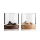 5 Unzen Berg Weinglas Becher mit hölzernem chinesischem Teebecher Boden Whiskygläser Japanischer Haushalt Teetasse Holzbecher Geschenk
