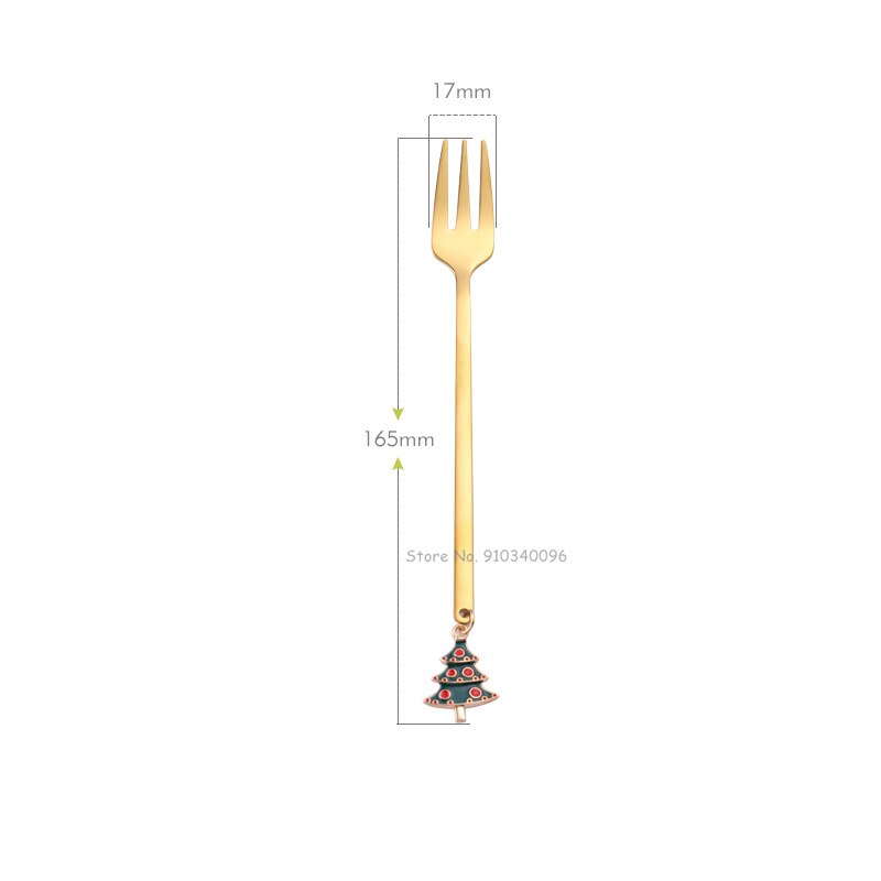 Venta al por mayor de juegos de cucharas y tenedores de café de Navidad cuchara agitadora de café postre creativo cuchara de té pala caja de regalo de Navidad