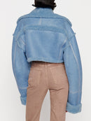 VGH Koreanische Mode Patchwork PU Leder Colorblock Jacke Für Frauen Reverskragen Langarm Reißverschluss Mäntel Weibliche Winterkleidung