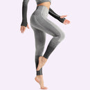 SHINBENE Stretchy Hohe Taille Nahtlose Athletische Sport-Workout-Strumpfhosen Damen Gestreifte Hüfte Verstärkende Lauf-Gym-Fitness-Leggings