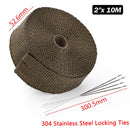 5M/10M/15M Motorcycle Exhaust Thermal Tape Header Heat Wrap Manifold Insulation Roll Resistant with Stainless Ties