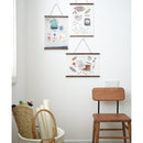 Póster de madera colgante nórdico, colgador de calendario, marco de pan, carteles de frutas, impresiones, imágenes de pared para el hogar, sala de estar, cocina, arte de pared