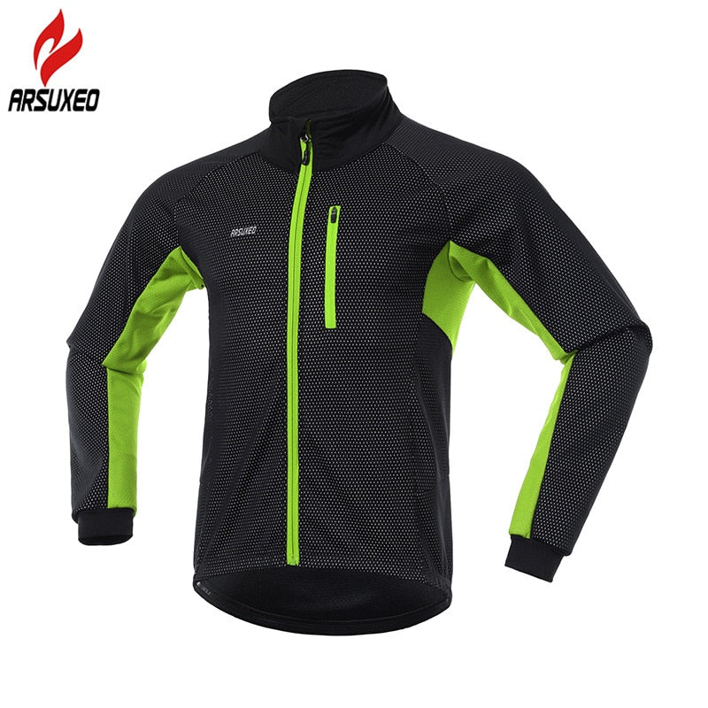 ARSUXEO, chaqueta térmica de invierno para hombre, chaqueta reflectante impermeable a prueba de viento, chaqueta cálida para bicicleta, pantalones MTB, conjuntos de ropa de ciclismo