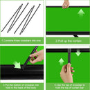 PYNSSEU 150 cm * 200 cm Hintergrund Zusammenklappbarer Green Screen Chromakey-Hintergrund Pull-up-Ständer Für YouTube-Videospiel Virtuelles Studio