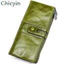 High Quality Cow Leather RFID Wallet Women Hasp Zipper Walets Genuine Leather Female Purse Long Womens Wallets Ladies Clutch