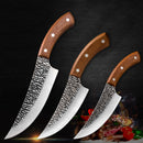 Cuchillo de Chef de 5 "6" 7 ", cuchillo de caza forjado para exteriores, cuchillo de cocina de acero inoxidable para carne, hueso, pescado, frutas, verduras, cuchillo de carnicero