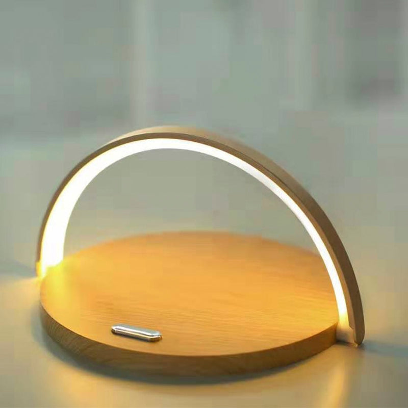Cargador inalámbrico Qi Lámpara de mesa LED DC5V 10W Carga USB Lámpara de escritorio LED Ajuste de luz Lámpara de mesita de noche con soporte para teléfono