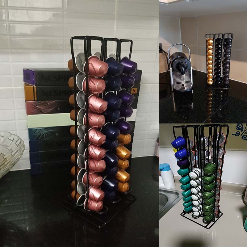 Practical Coffee Capsule Holder Tower Stand For 60/40 Nespresso Capsules Storage soporte capsulas nespresso Coffee Pod Holder