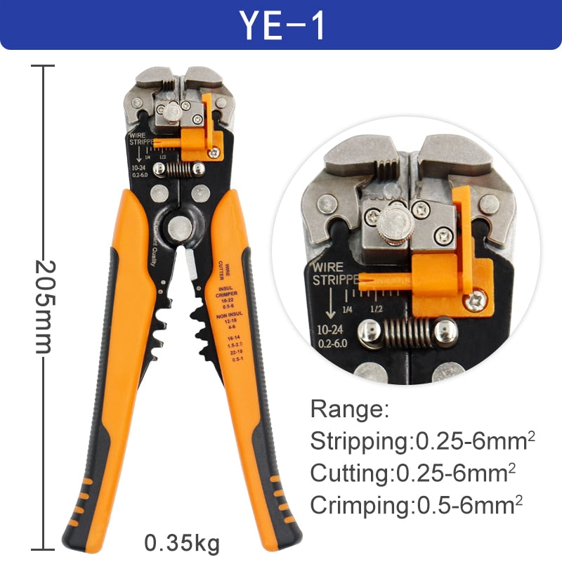 Wire stripper pliers 0.25-6mm²/10-24AWG YE-1 cable cutter practical electric automatic Multifunctional Repair crimping Tools