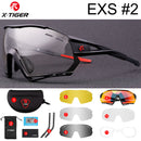 X-TIGER Photochrome Fahrradbrille 5 Linsen UV400 Mountainbike Brille Herren Outdoor Sport Fahrradbrille mit Myopie Rahmen