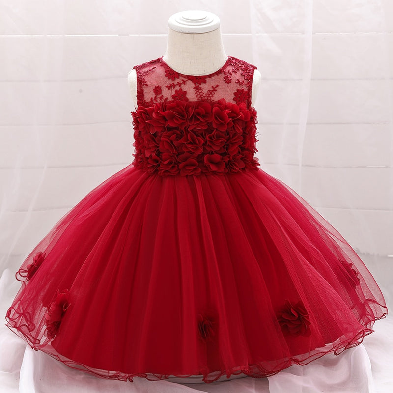 2022 Baby Mädchen Party Kleider Neugeborenes Baby Taufe Kleid Für Mädchen Geburtstag Prinzessin Kleidung Perlen Infant Hochzeitskleid