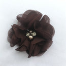 240 STÜCKE 5,5 cm 2 "Perlen Cluster Strass Mitte Chiffon Haar Blume Hand Nähen Blume Boutique Für Baby Stirnbänder