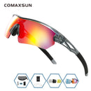 COMAXSUN Professionelle Polarisierte Fahrradbrille Fahrradbrille Outdoor Sport Fahrrad Sonnenbrille UV 400 Mit 5 Gläsern TR90 2 Style