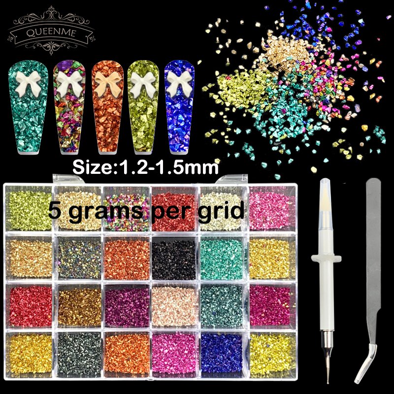 21 Grids Crystals Diamonds Nail Strasssteine ​​Set 3100pcs FlatBack Strasssteine ​​Kit funkelnde Nail Art mit 1 Stift für Dekorationen