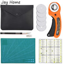 Herramienta de corte y costura de 5 uds., cortador rotativo de 45mm, cuchillo tallado, regla de retales, alfombrilla de corte para tela, tela de cuero, suministros para acolchado