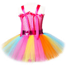 Jojo Siwa Tutu Kleid mit Haarschleife Regenbogen Mädchen Prinzessin Kleid Tüll Kinder Tutu Kleider für Mädchen Urlaub Geburtstag Party Kostüm