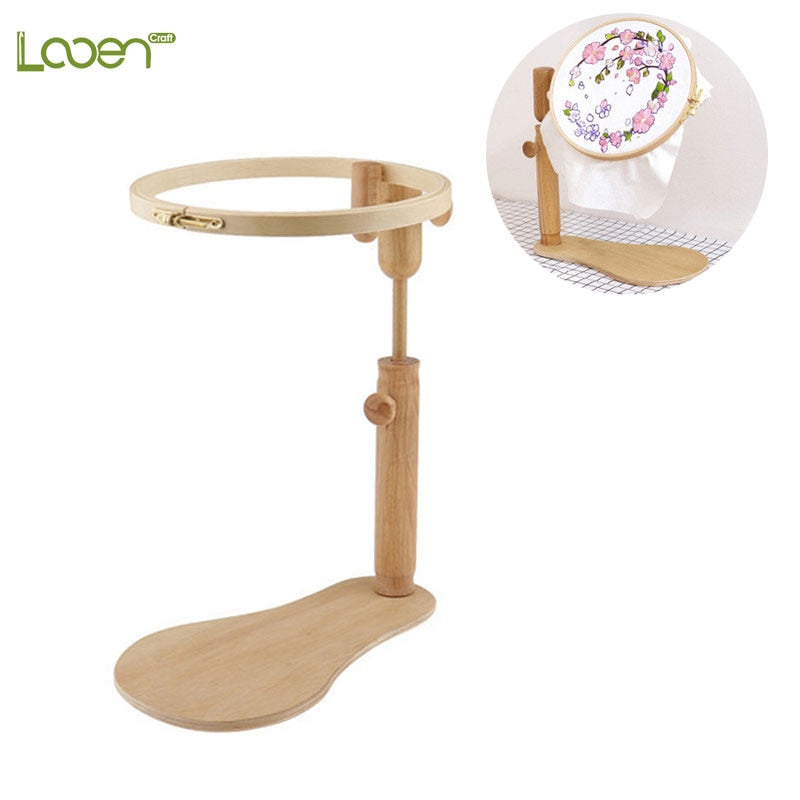 Looen Embroidery Hoop Embroidery Stand Hoop Wood Embroidery and Cross Stitch Hoop Set Ring Frame Adjustable Sewing Tools 1pc