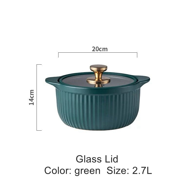 Luxury Soup Pot Crock Pot Casserole Ceramic Saucepan Soup EarthenPot High Temperature Resistant Cooking Pan Pot for Gas Stove