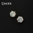 UMODE Roségoldfarbene 6 Krappen funkelnde 0,5 ct Cubic Zirkonia Cubic Zirconia Post CZ Ohrstecker JE0137A