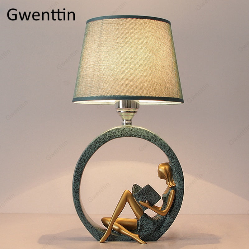 Reading Girl Table Lamp Guitar Boy Standing Desk Light for Bedroom Study Bedside Lamp Light Fixtures Luminaire Nordic Home Decor