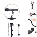 Fosoto 18-Zoll-Fotobeleuchtung Zweifarbiges LED-Ringlicht 80W Ringlichtlampe mit Stativ für Kamera-Telefonmikrofon