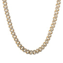 Hip Hop Iced Out Miami Zircon 15MM Bling Cuban Full Pave Strass Herren Halskette Silber Farbe Halsketten für Herren Schmuck