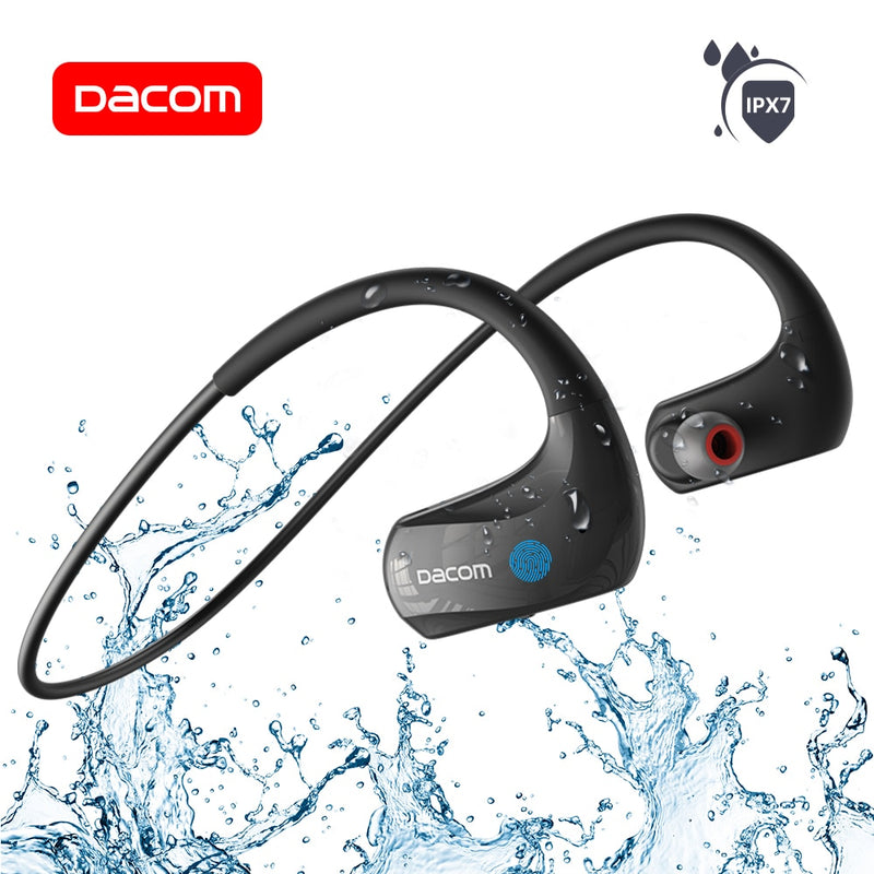 DACOM G93 Sport-Bluetooth-Kopfhörer Bass IPX7 Wasserdichter kabelloser Kopfhörer Lauf-Headset mit Mikrofon für iPhone Xiaomi Huawei