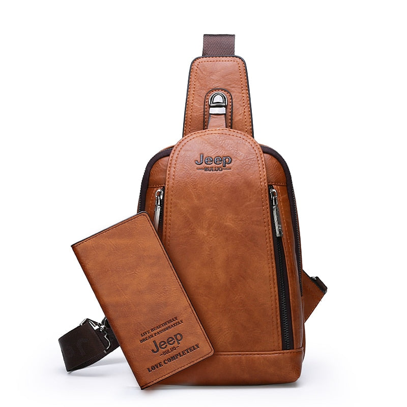 JEEP BULUO, bolso cruzado para hombre, bolso de pecho diario, tamaño grande, alta calidad, gran capacidad, bandolera de cuero dividido, bolso para iPad nuevo
