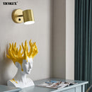 Gold Schwarz Eisen LED Wandleuchten Wohnzimmer Schlafzimmer Bett Innenleuchten Leuchte Wandlamp Schalter Industrieleuchte