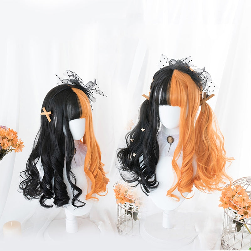 SHANGKE Synthetische Rot Schwarz Blond Weiß Lolita Perücken Für Frauen Lange Gerade Perücke Mit Pony Genshin Impact Cosplay Perücke