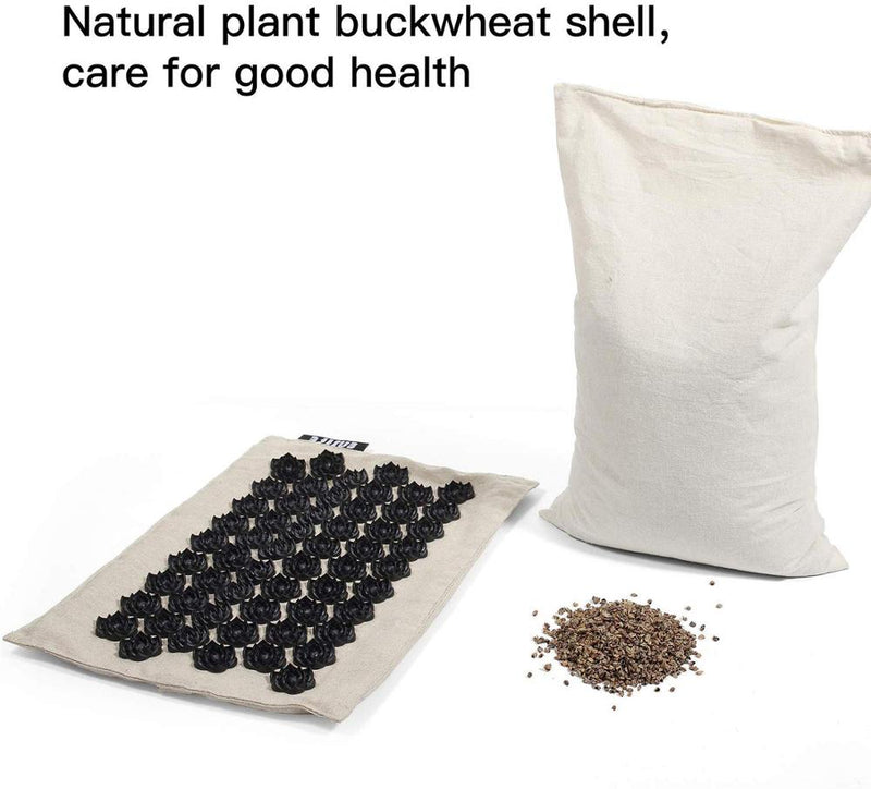 Akupressurmatte oder Kissen oder Set aus Bio-Leinen, Yoga-Meditationsmatte, erhöht die Durchblutung, Linderung von Nacken- und Rückenschmerzen