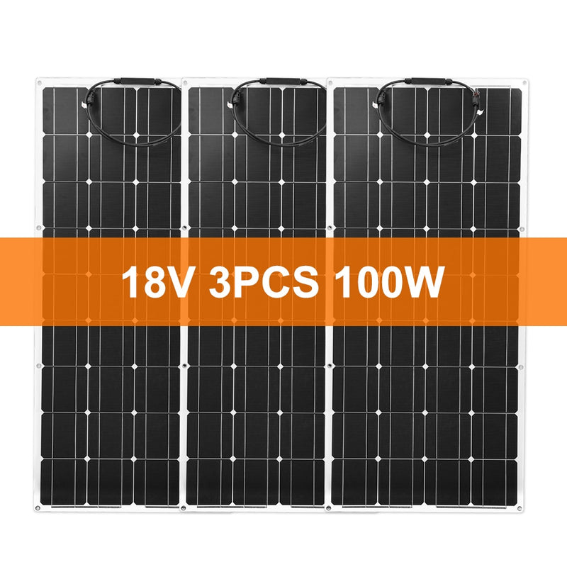 Dokio 18V / 16V 100W 200W flexibles monokristallines Solarpanel kann 12V-Batterie für Auto / Boot / wasserdichtes Solarpanel zu Hause aufladen